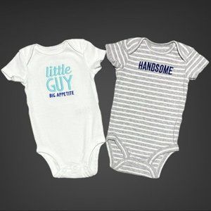 Infant Little Guy Big Appetite & Handsome Bodysuits Set